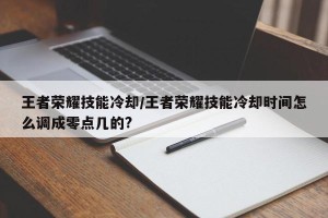 王者荣耀技能冷却/王者荣耀技能冷却时间怎么调成零点几的?